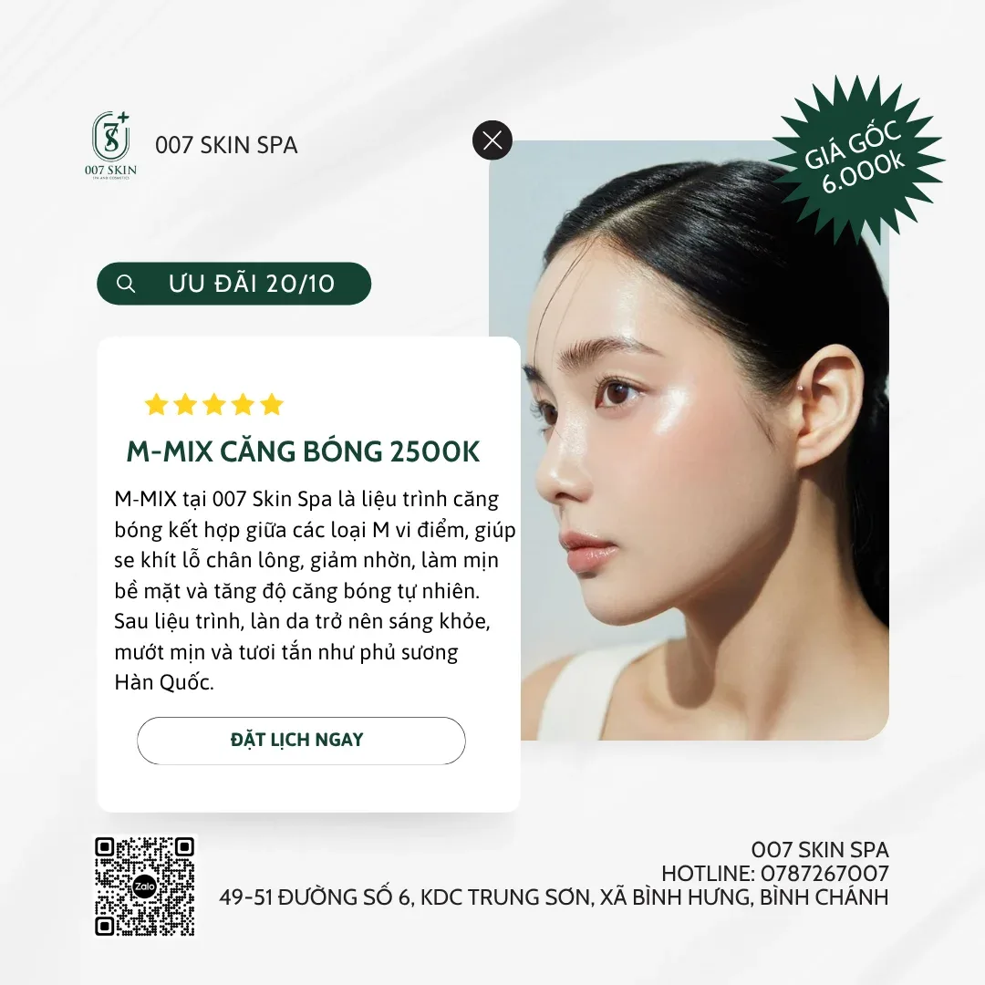 007 Skin Sinh Nhật Rộn Ràng: Aqua Peel, Cấy Trắng, Peel Da Giảm Giá Sốc! Đặt Lịch Ngay!