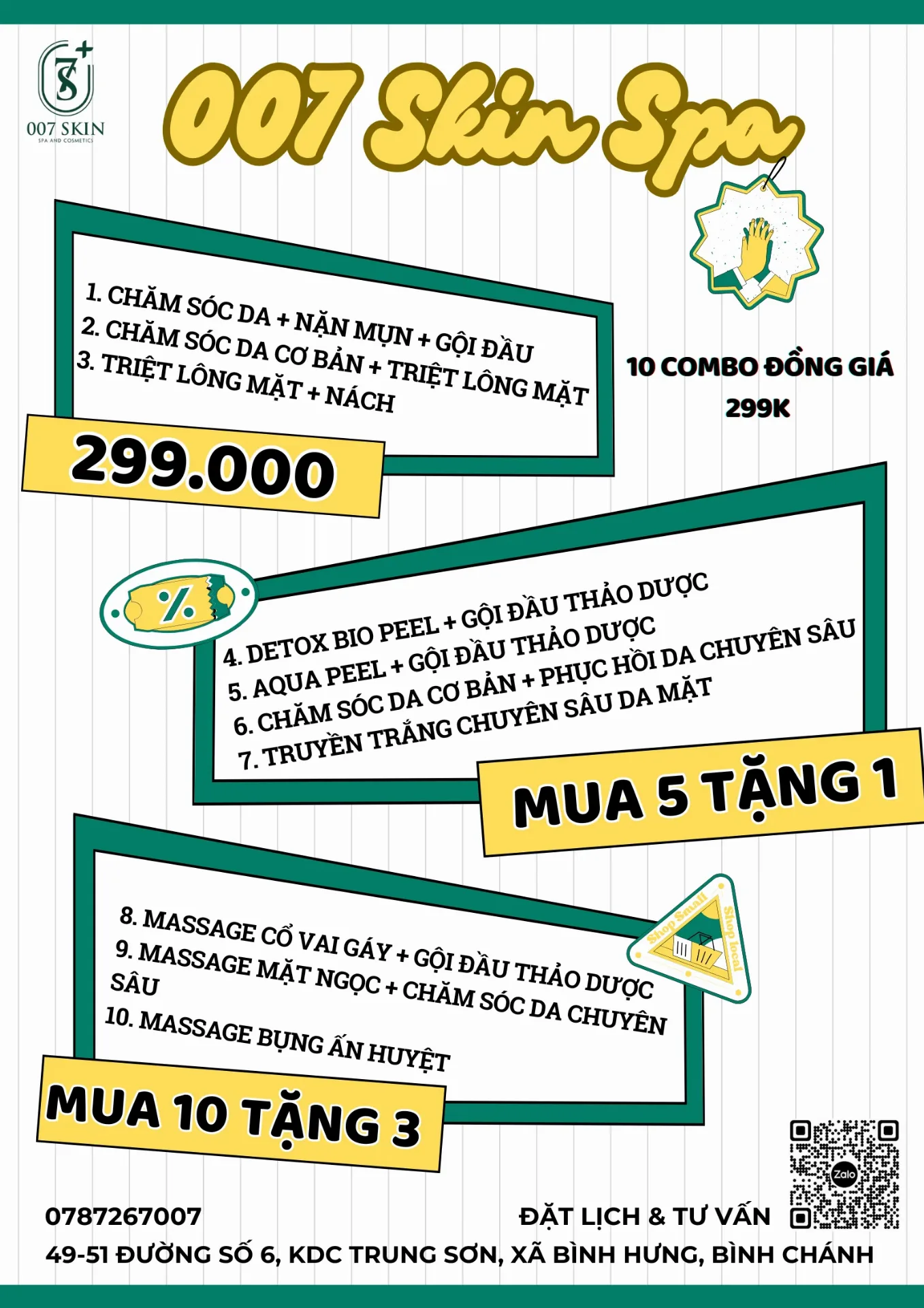 BUFFET COMBO 299K: Ưu Đãi Sốc Tháng 11 Tại 007 Skin Spa - Đừng Bỏ Lỡ!