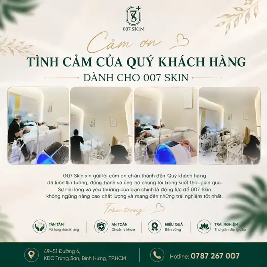 CẢM ƠN TÌNH CẢM & SỰ TIN TƯỞNG CỦA QUÝ KHÁCH HÀNG DÀNH CHO 007 SKIN! 💖