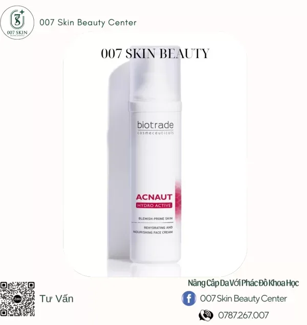 KEM DƯỠNG CẤP ẨM CHO DA DẦU MỤN SƯNG ĐỎ BIOTRADE ACNAUT HYDRO ACTVIVE CREAM 60ML