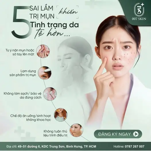 TRỊ MỤN HOÀI KHÔNG HẾT? CÓ THỂ BẠN ĐANG MẮC 5 SAI LẦM NÀY!